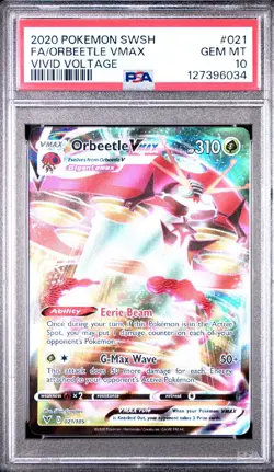 ORBEETLE VMAX 2020 POKEMON SWORD & SHIELD #021 FULL ART PSA 10 GEM MINT - Image 1
