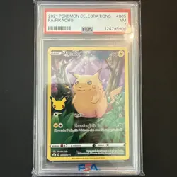 2021 Pokemon Pikachu 005/025 Celebrations Holo Full Art PSA 7 NM (NEW CERT) - Image 3