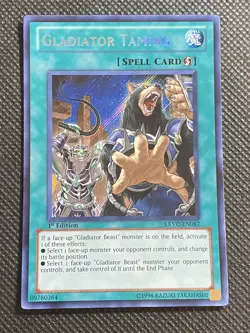 YuGiOh! - Gladiator Taming EXVC-EN087 Secret Rare 1st Edition Near Mint - Image 1