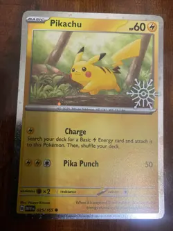 Pokemon Snowflake Stamped Pikachu Holiday Calendar 025/165 Promo Card NM ⚡ - Image 1