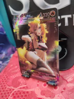 FLAREON Eevee Girls Trainer Card Goddess Waifu | Anime ACG DIY| Holo VMAX - Image 3