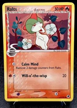 Ralts Delta Species 61/101 LP Non Holo Dragon Frontiers Fire Type Pokemon Card! - Image 1