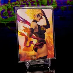 Ms. Marvel Trading Card Comics Premium Flash Beauty Art Holo Rare Foil ACG - Image 1