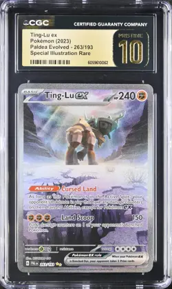 CGC 10 PRISTINE Ting-Lu ex 263/193 SIR Paldea Evolved SV02 Pokemon Card - Image 1
