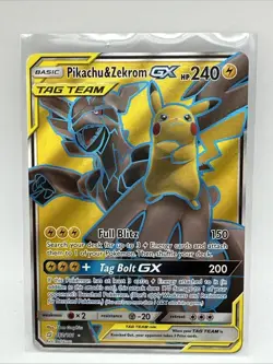 Pokemon TCG Card - Pikachu & Zekrom GX Tag Team 162/181 Full Art Holo Rare 🔥 - Image 2