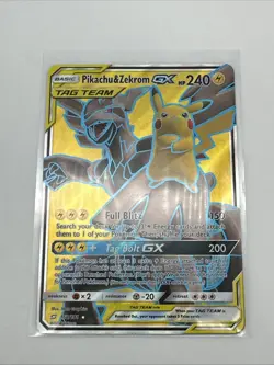 Pokemon TCG Card - Pikachu & Zekrom GX Tag Team 162/181 Full Art Holo Rare 🔥 - Image 3