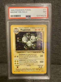 1999 Pokemon Fossil Magneton Holo #11 PSA 7 NM Card - Image 1