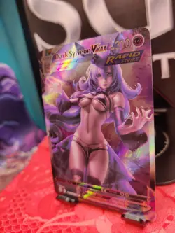 Dark SYLVEON Eevee Girls Trainer Card Goddess Waifu | Anime ACG DIY| Holo VMAX - Image 3