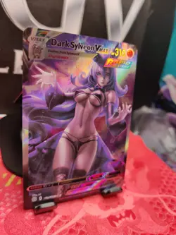 Dark SYLVEON Eevee Girls Trainer Card Goddess Waifu | Anime ACG DIY| Holo VMAX - Image 4