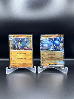 Prismatic Evolutions Lucario & Tyranitar Stamped Card Promo Set Sam’s Exclusive - Image 1
