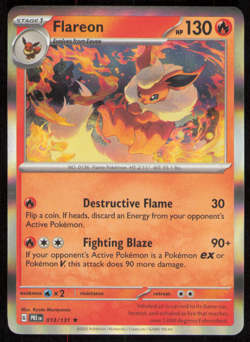 Flareon 013/131 Prismatic Evolutions Holo Rare Pokemon Card TCG NM - Image 1