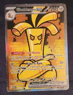 Pokemon TCG Gholdengo EX 252/182 SV04 Paradox Rift Holo Card - Conditional Wear - Image 1