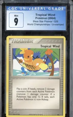 Pokemon GRADED 2004 Tropical Wind 26 World Championships Promo M+ 9 CGC - Image 1