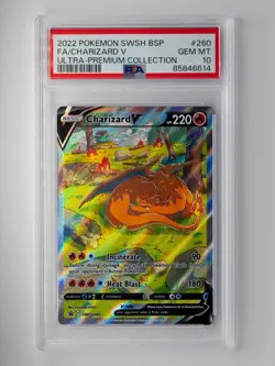 CHARIZARD V - FULL ART - SWSH260 - POKEMON ULTRA PREMIUM - PSA 10 GEM MINT - Image 1
