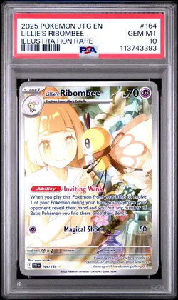 2025 POKEMON JTG EN-JOURNEY TOGETHER ILLUSTRATION RARE LILLIE'S RIBOMBEE PSA 10 - Image 1