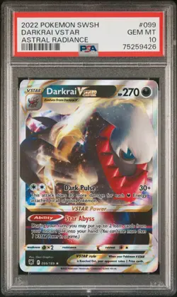 2022 Pokemon Darkrai VSTAR 099/189 Astral Radiance Ultra Rare PSA 10 GEM MINT - Image 1