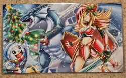 Yugioh Dark Magician Girl Knight Team Samurai X1 Playmat Rubber Exclusive Signed - Image 1