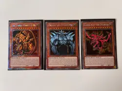 Yugioh Egyptian Gods (Slifer, Obelisk, Ra) Platinum Secret Rare QC Stampede NM - Image 1