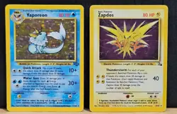Pokemon Lot of Vintage Holo Cards Vaporeon Jungle & Corrected Evo Box Zapdos MP - Image 1