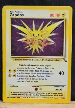 Pokemon Lot of Vintage Holo Cards Vaporeon Jungle & Corrected Evo Box Zapdos MP - Image 2