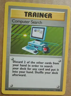 Computer Search 71/102 Rare Non-Holo Base Set Pokemon Trainer Card MP - Image 1