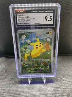 CGC 9.5 Pikachu Adventure Chest 088 Pokemon Card SVP Black Star Promo 2024 - Image 1