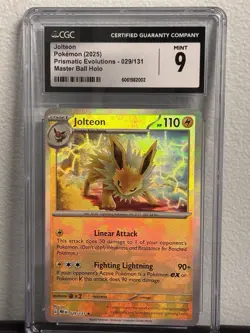 MASTERBALL JOLTEON 29/131 CGC 9 Prismatic Evolutions Pokemon Graded Card Holo - Image 2