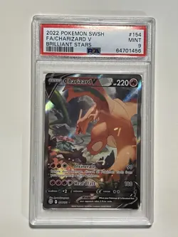 Charizard V Alt Full Art 154/172 Pokemon Cards Brilliant Stars PSA 9 MINT - Image 1
