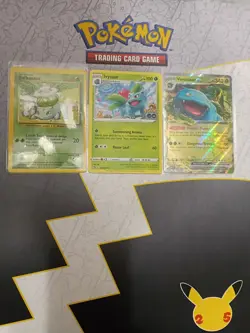 pokemon Evolution Bulbasaur Ivasaur Venusaur 3 card lot. - Image 1