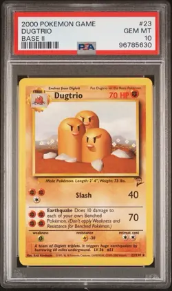 Pokemon Base 2 # 23 Dugtrio PSA 10 Card GEM MINT! Trusted Seller! Free Shipping! - Image 1