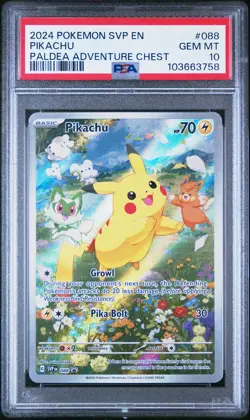 2024 POKEMON SVP EN #088 PIKACHU PSA 10 SV BLACK STAR PROMO #88 - Image 1