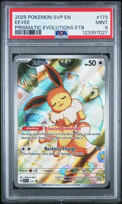 2025 POKEMON SVP EN-SV BLACK STAR PROMO #173 EEVEE PSA 9 - Image 1