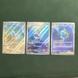 2023 Pokemon Squirtle, Wartortle, & Blastoise EX Scarlet & Violet 151 IR/SIR Set - Image 1