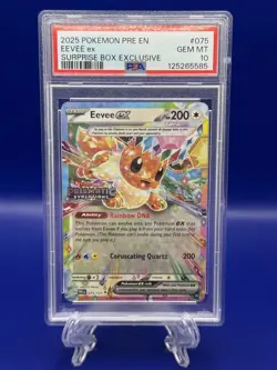 2025 Pokemon Eevee EX 075/131 PRE EN Prismatic Evolutions Holo PSA 10 - Image 1