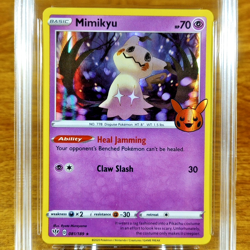 Pokemon Trick or Trade Stamp Mimikyu 081/189 AGS Legendary 10 Holo Rare 2020 - Image 2