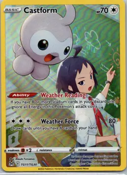 Pokemon TCG Castform TG11/30 Lost Origin Trainer Gallery Holo LP - Image 1