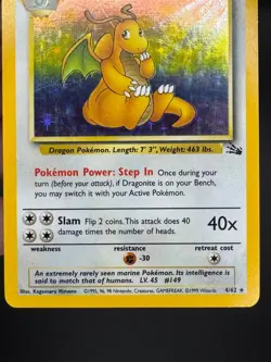 Dragonite 04/62 Pokemon TCG Vintage Fossil Unlimeted Holo Rare - Lightly Played - Image 4