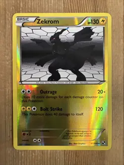 Pokemon TCG Zekrom Black and White 47/114 Reverse Holo Holo Rare VLP - Image 1