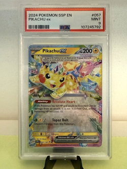 Pokemon TCG: Surging Sparks Pikachu ex 057/191 Double Rare PSA 9 - Image 1