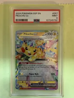 Pokemon TCG: Surging Sparks Pikachu ex 057/191 Double Rare PSA 9 - Image 5