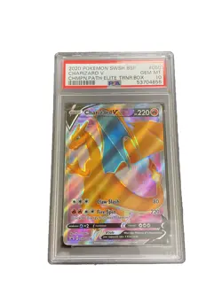 2020 Pokemon SWSH BSP Champions Path CHARIZARD V #050 PSA 10 GEM MINT - Image 1