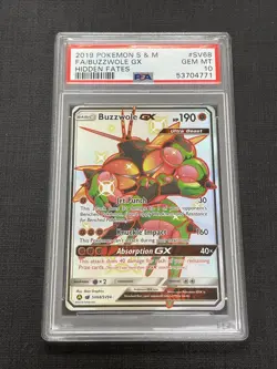 Pokemon PSA 10 Buzzwole GX Hidden Fates SV68/SV94 Holo Full Art - Image 1