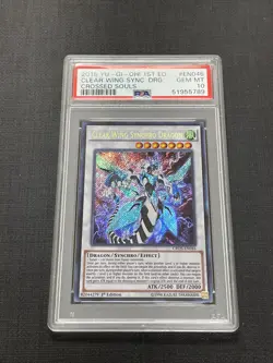 YuGiOh PSA 10 Clear Wing Synchro Dragon Secret Rare CROS-EN046 Crossed Souls - Image 1