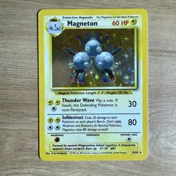 Magneton 9/102 Pokemon Base Set Holo Rare WOTC Vintage Card English MP Unlimited - Image 1