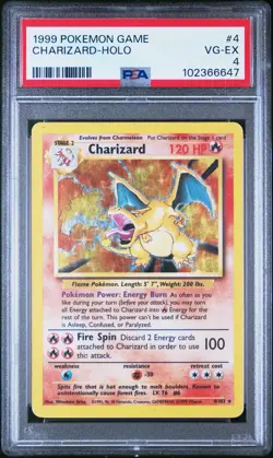 Pokemon Card - Charizard 4/102 Base Set Holo Rare WOTC Vintage - PSA 4 🔥 - Image 3