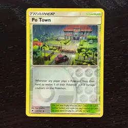 Po Town 121/147 Pokemon Burning Shadows Sun & Moon Reverse Holo Uncommon Card NM - Image 1