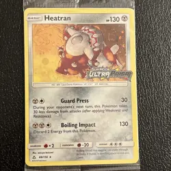 Pokemon TCG Heatran Sun & Moon Ultra Prism 88/156 Holo Promo Card Still In Pack! - Image 2