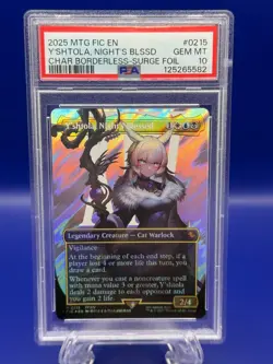 2025 MTG FINAL FANTASY COMMANDER SURGE FOIL Y'SHTOLA, NIGHT'S BLESSED PSA 10 - Image 1