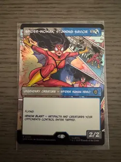 Spider-Woman, Stunning Savior (BORDERLESS) #230 | NM | Magic MTG - Foil - Image 1
