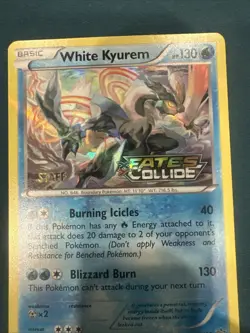 2016 POKEMON XY BLACK STAR PROMO FATES COLLIDE-STAFF WHITE KYUREM-HOLO NM Rare - Image 2